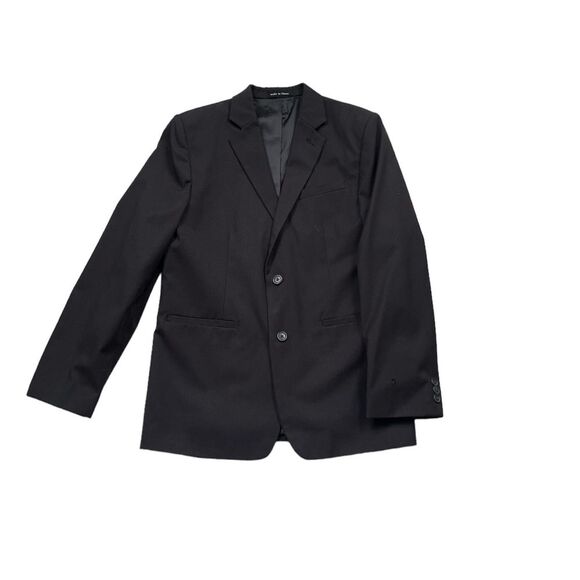 CALVIN KLEIN YOUTH black two button sport coat suit jacket blazer SIZE 18 - Picture 1 of 11